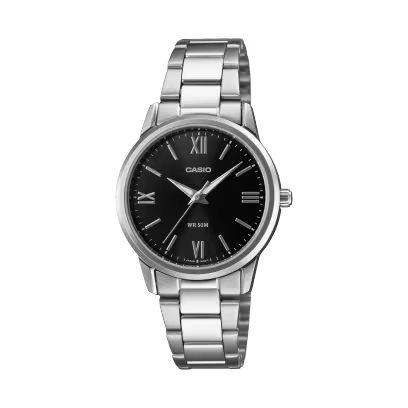Casio LTP-1303DD-1AVDF Women’s Watch – Black Dial, Silver Bracelet