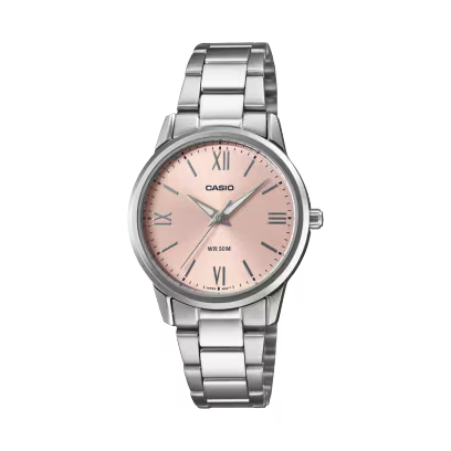 Casio LTP-1303DD-4AVDF Women’s Watch – Pink Dial, Silver Bracelet