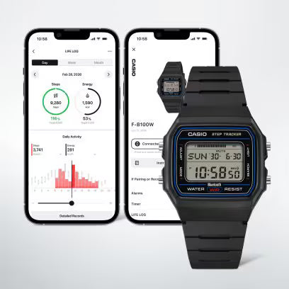 CASIO F-B100W-1A – Bluetooth & Step Counter