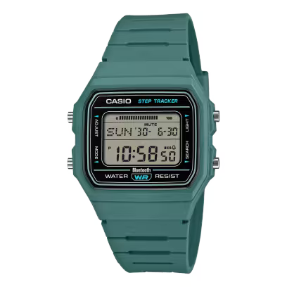 Casio F-B100W-3A Green Digital Watch – Bluetooth & Step Counter