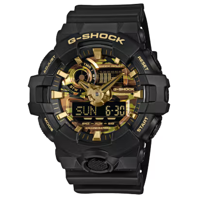 Casio G-Shock GA-700CF-1A Black Camo & Gold Watch