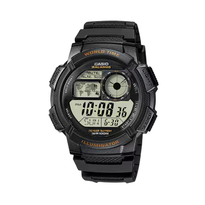 Casio AE-1000W-1AVDF Black Digital World Time Watch