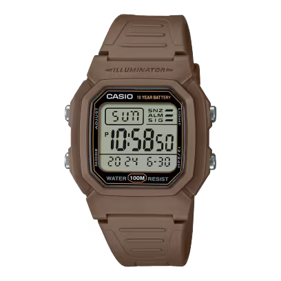 Casio W-800H-5A Men's Digital Sports Watch Brown Resin Strap 10-Year Battery