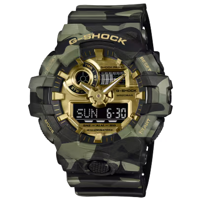 Casio G-SHOCK GA-700CMG-3A Bold Camo Green & Gold Watch
