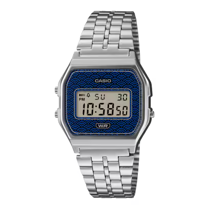 Casio Vintage A159WEVJ-2 Made in Japan Blue Wave Watch
