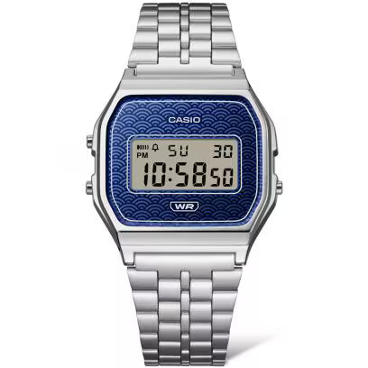 Casio Vintage A159WEVJ-2 Made in Japan Blue Wave Watch