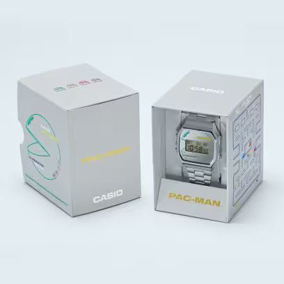 Casio Vintage x PAC-MAN A168WEPC-7A Silver Digital Watch