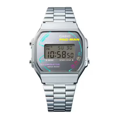 Casio Vintage x PAC-MAN A168WEPC-7A Silver Digital Watch