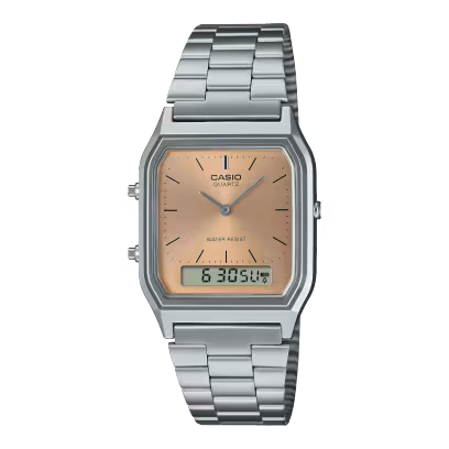 Casio Vintage AQ-230A-4AMQY Silver & Rose Gold Watch