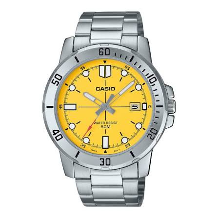 Casio MTP-VD01D-9EV Yellow Dial Stainless-Steel Watch