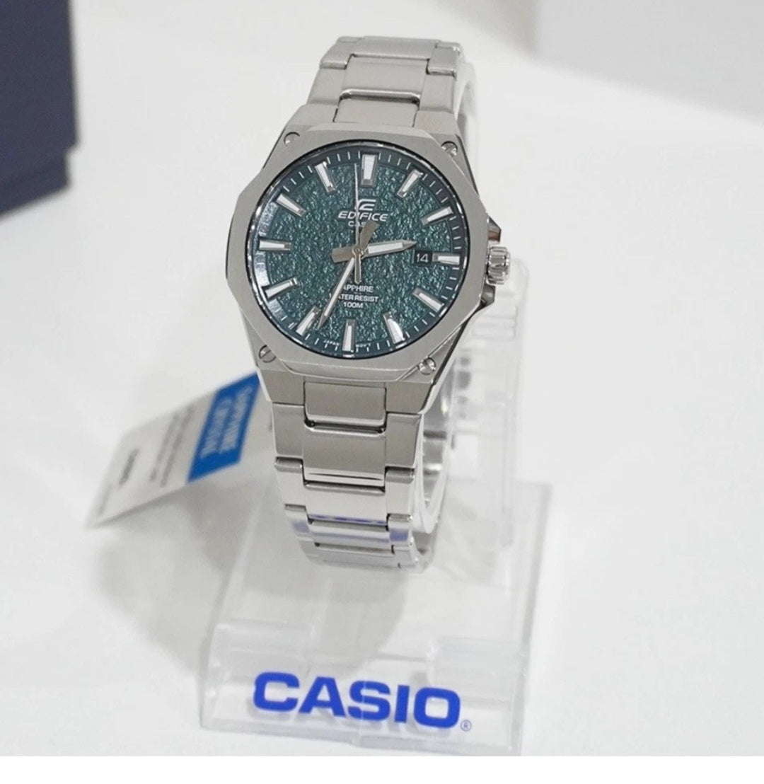 Casio Edifice EFR-S108DE-3A | Green Dial Stainless Steel Watch | 100% Original