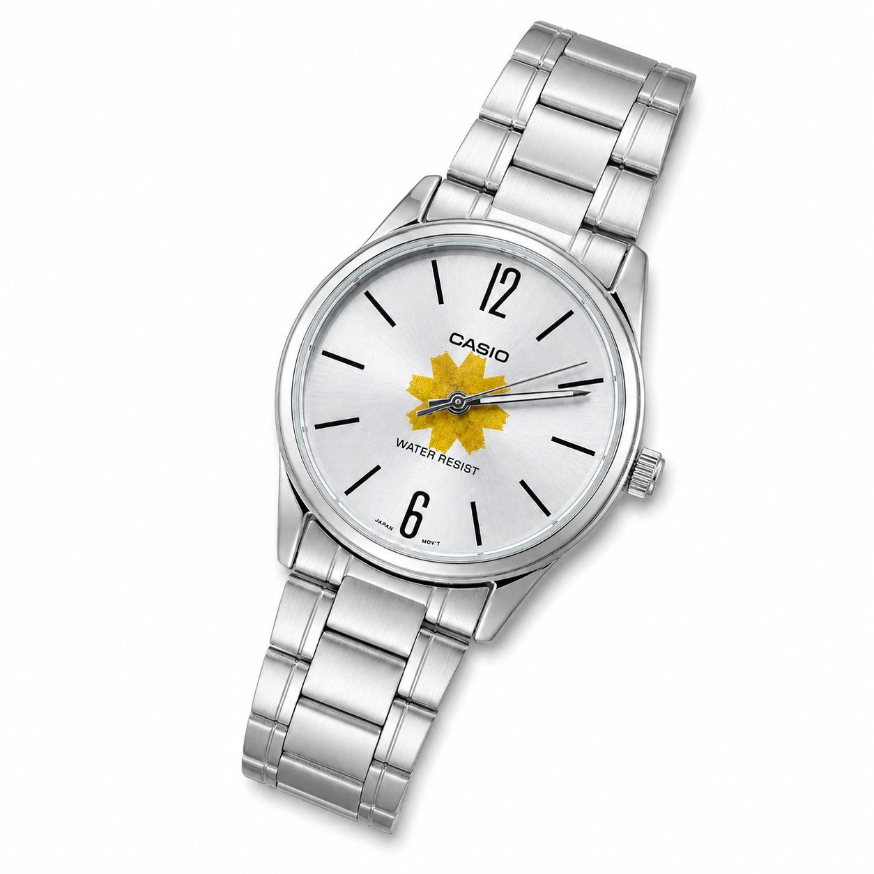 Casio Silver Watch – Kuwait Al-Arfaj Flower Customized Dial