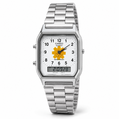 Casio Vintage Analog-Digital Watch – Kuwait Al-Arfaj Flower Customized Dial