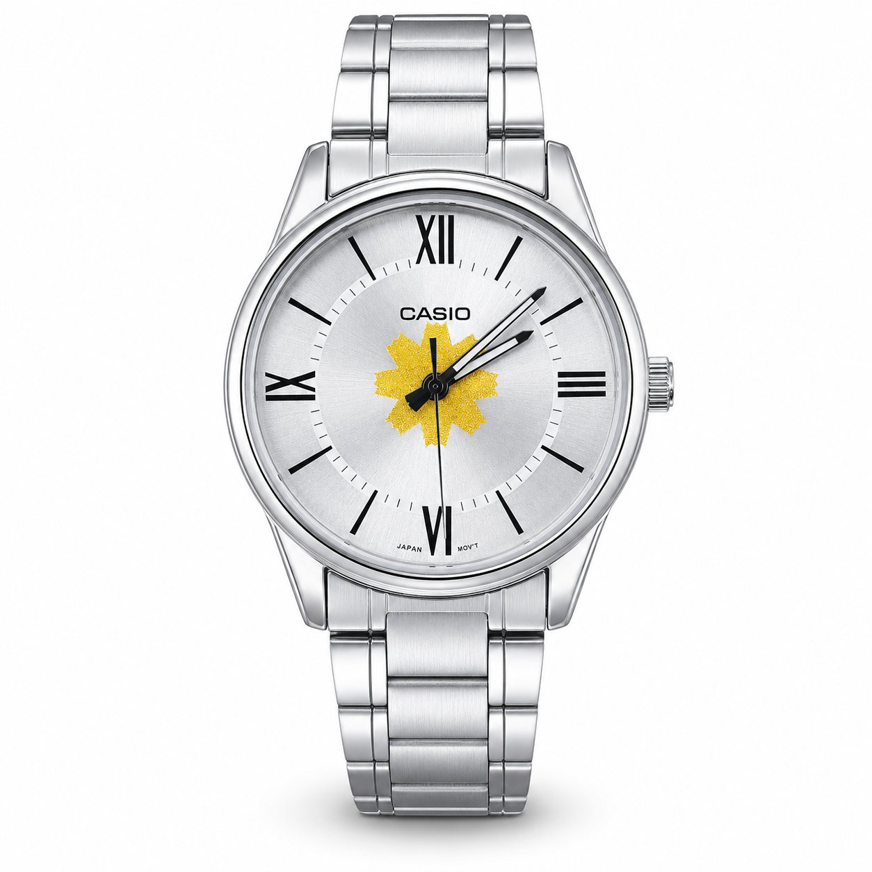 Casio Silver Roman Numeral Watch – Kuwait Al-Arfaj Customized Dial