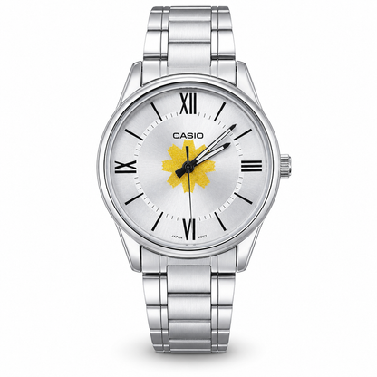 Casio Silver Roman Numeral Watch – Kuwait Al-Arfaj Customized Dial