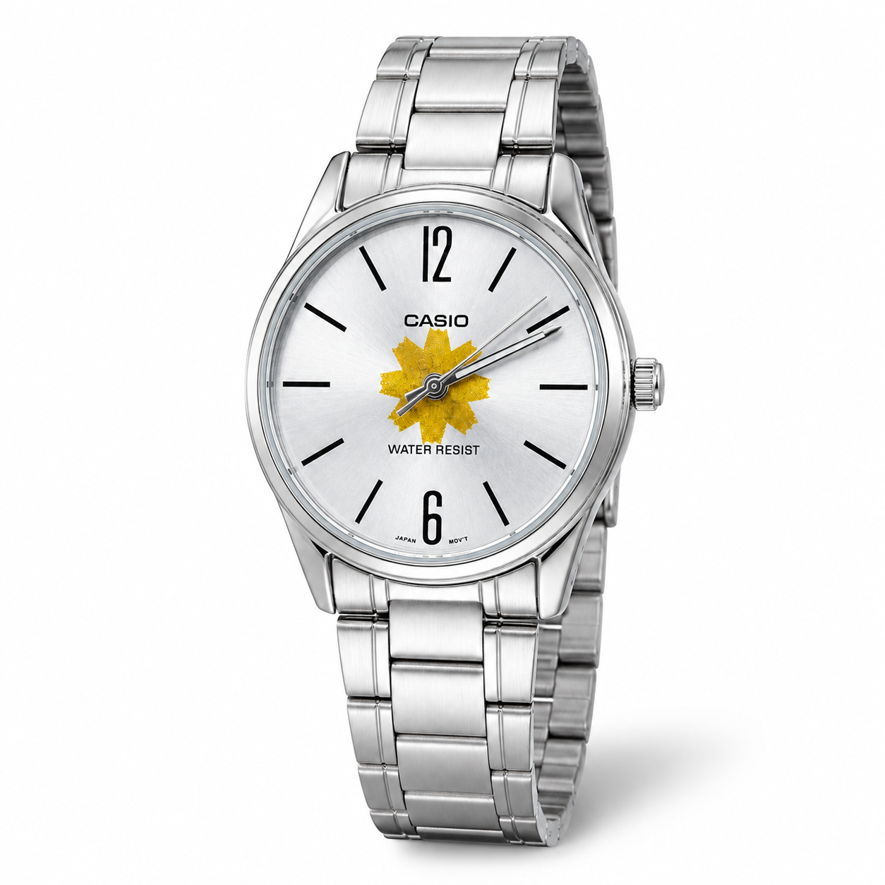 Casio Silver Watch – Kuwait Al-Arfaj Flower Customized Dial