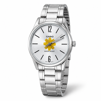 Casio Silver Watch – Kuwait Al-Arfaj Flower Customized Dial