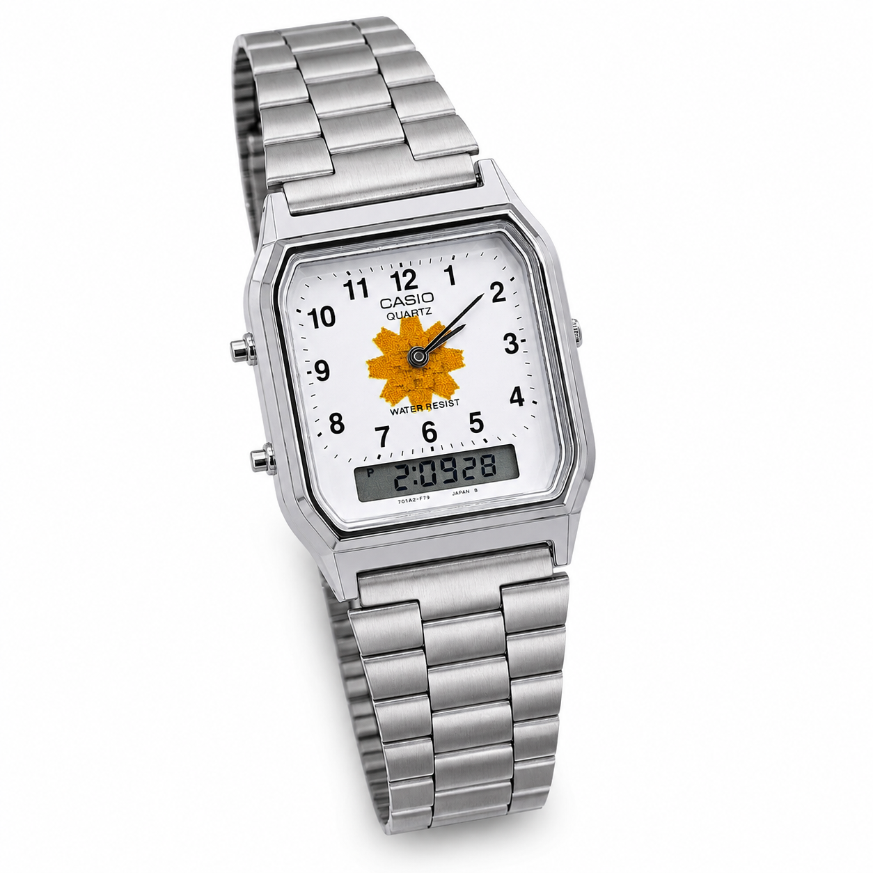Casio Vintage Analog-Digital Watch – Kuwait Al-Arfaj Flower Customized Dial