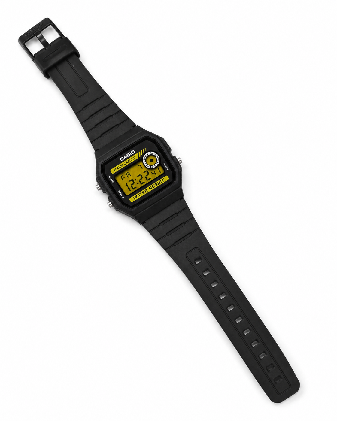 Casio F-94WA-9 Digital Watch – Black Resin Strap with Yellow Display