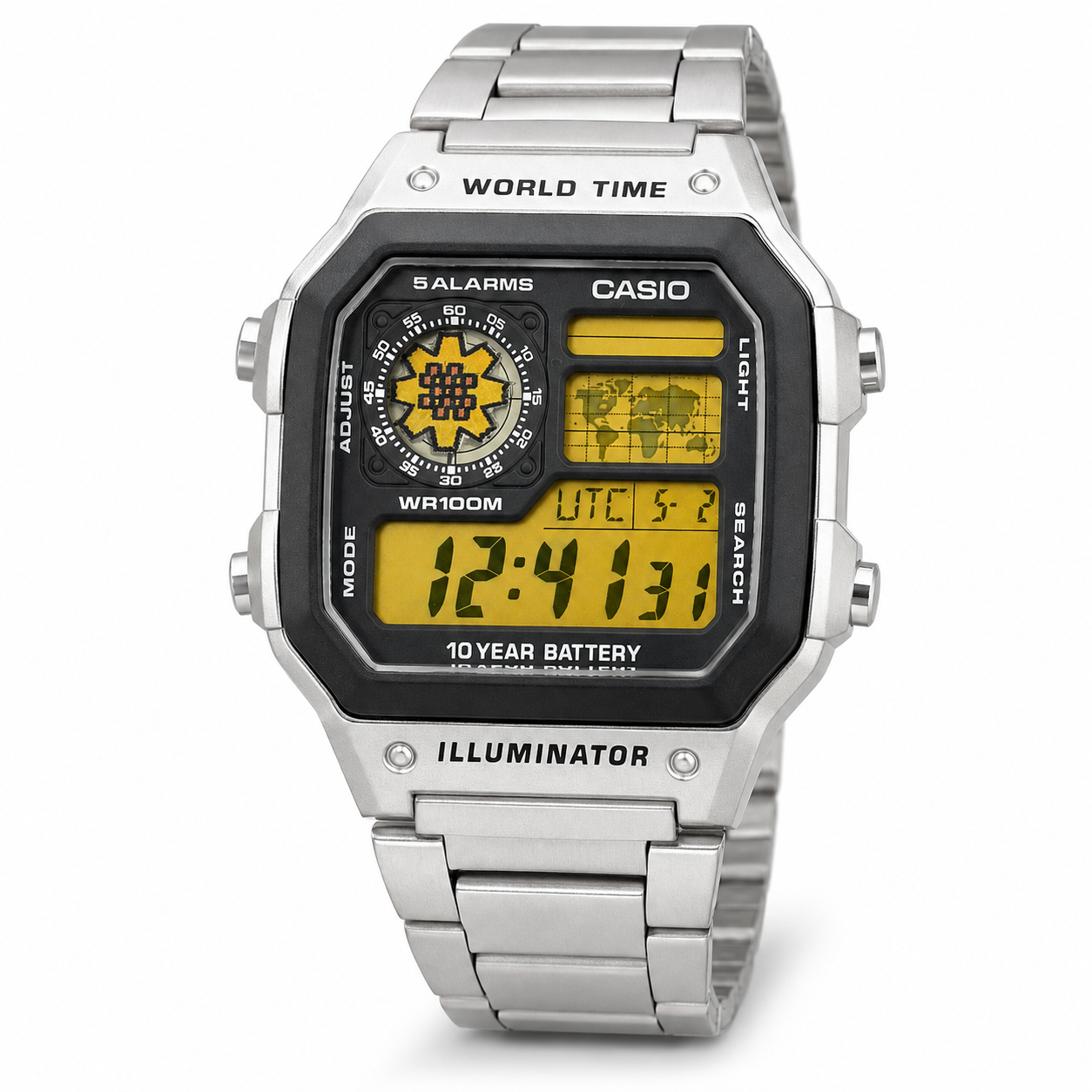 Casio World Time Yellow Display – Kuwait Al-Arfaj Customized Edition