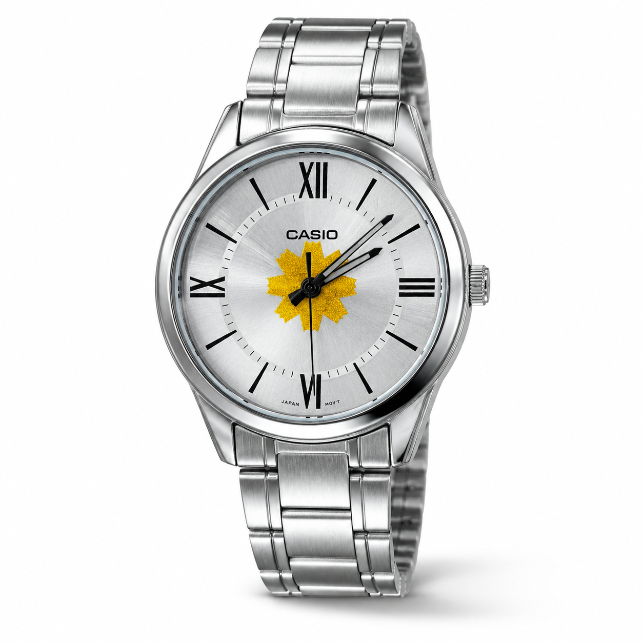 Casio Silver Roman Numeral Watch – Kuwait Al-Arfaj Customized Dial