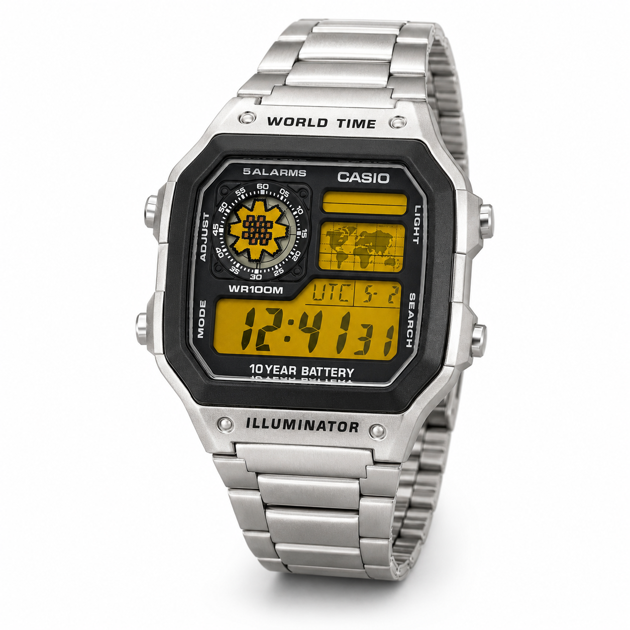 Casio World Time Yellow Display – Kuwait Al-Arfaj Customized Edition