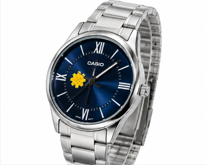 Casio Blue Dial Watch – Kuwait Al-Arfaj Customized Edition
