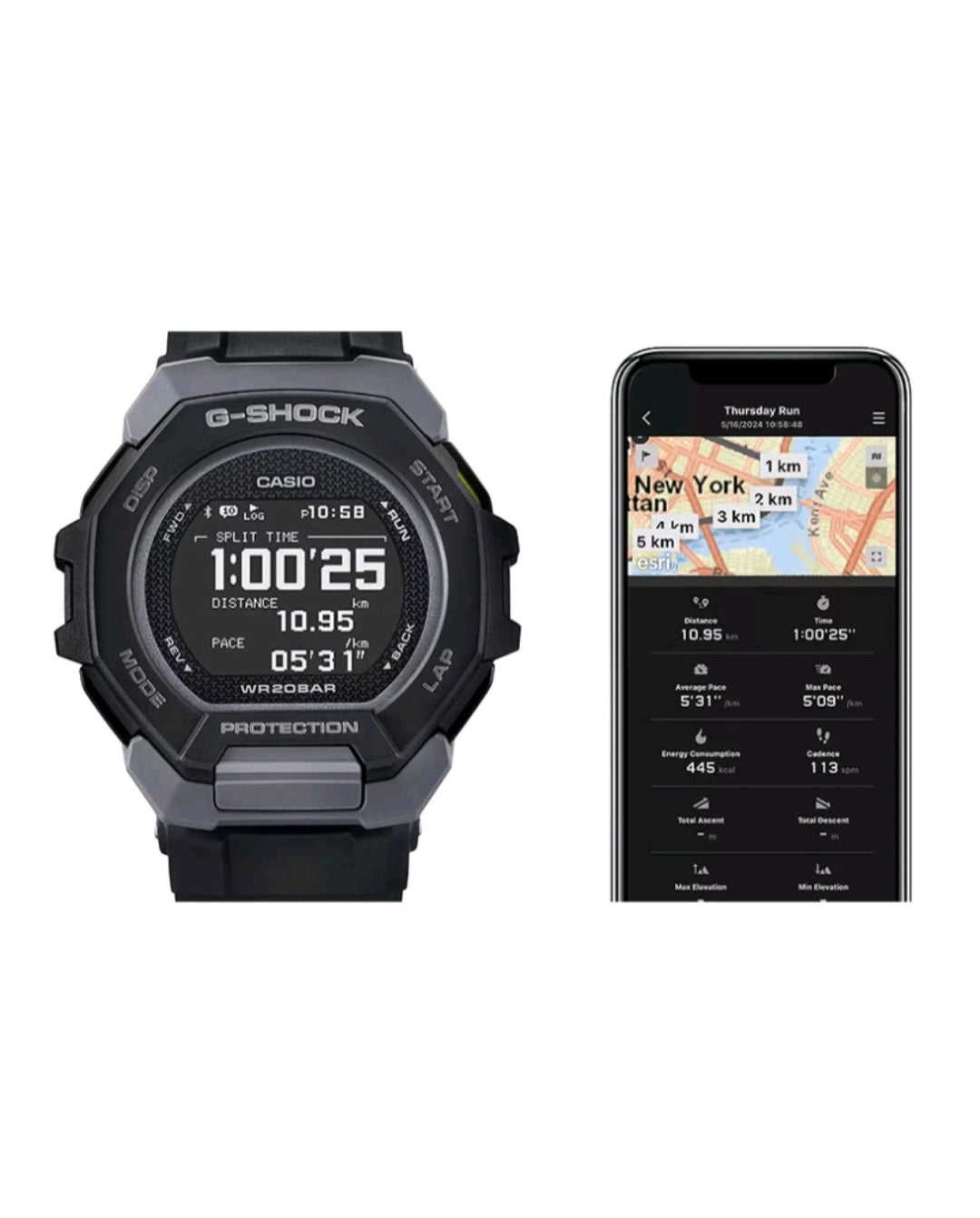 Casio G-SHOCK G-SQUAD GBD-300-1DR – Bluetooth Fitness Watch – Black