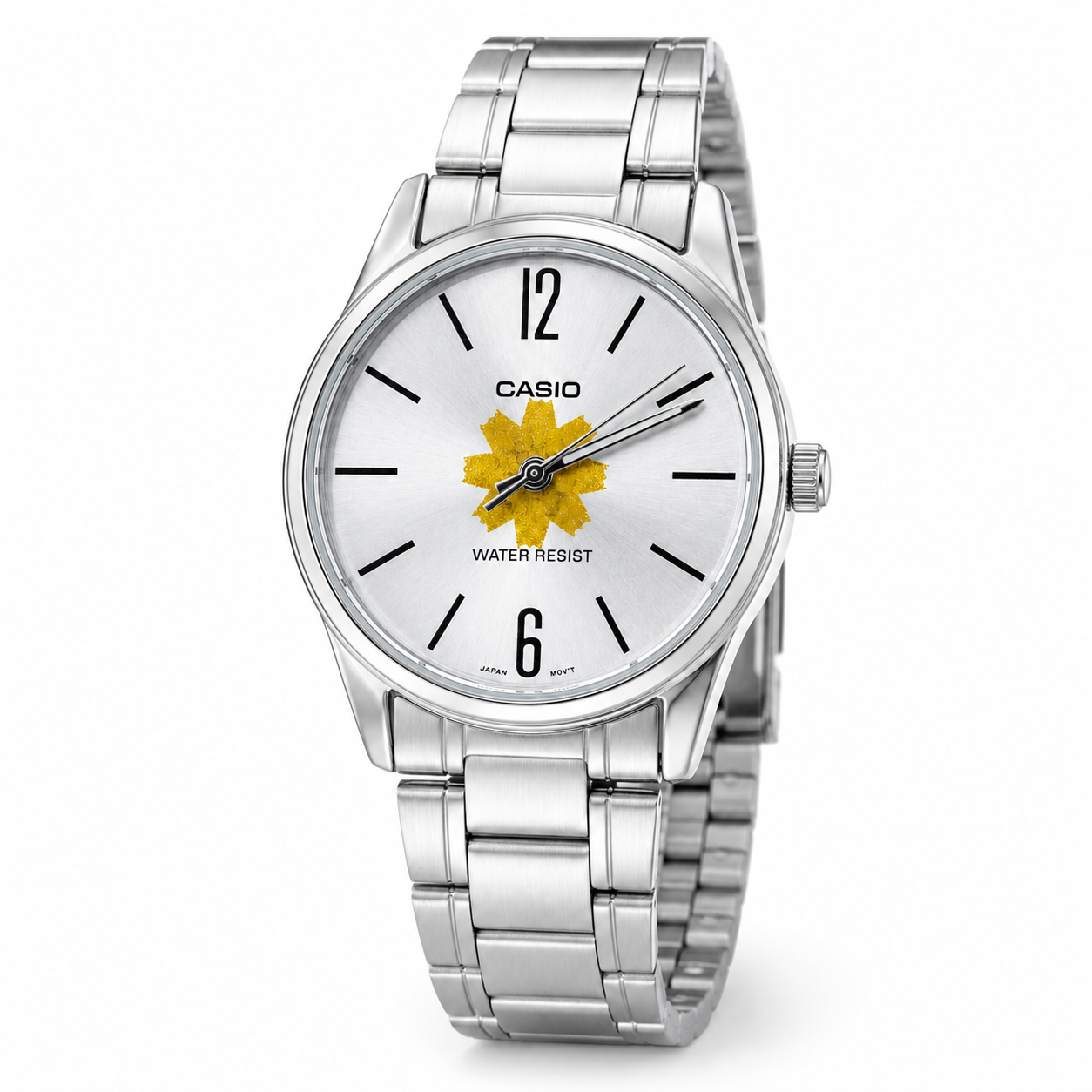 Casio Silver Watch – Kuwait Al-Arfaj Flower Customized Dial
