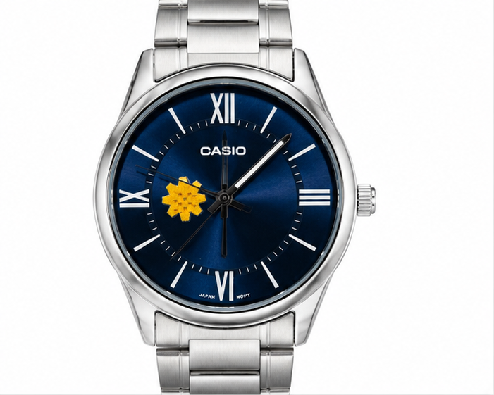 Casio Blue Dial Watch – Kuwait Al-Arfaj Customized Edition