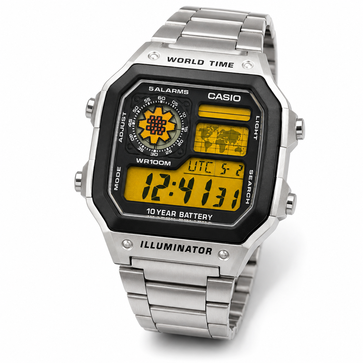 Casio World Time Yellow Display – Kuwait Al-Arfaj Customized Edition