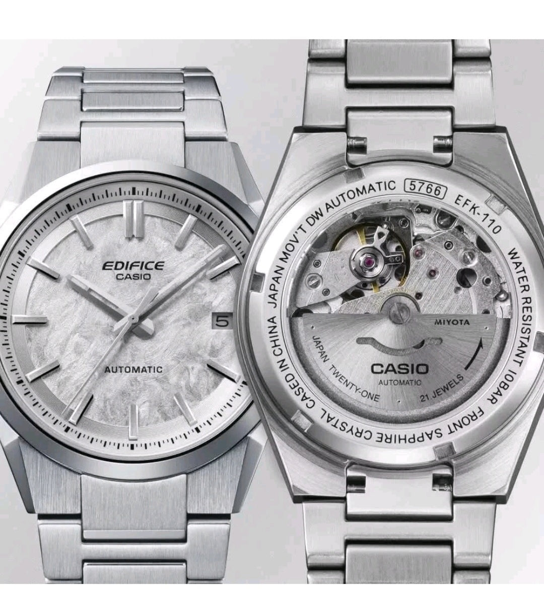 Casio Edifice EFK-110D-7A Automatic | White Dial Stainless Steel | 100% Original