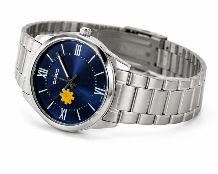 Casio Blue Dial Watch – Kuwait Al-Arfaj Customized Edition