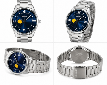 Casio Blue Dial Watch – Kuwait Al-Arfaj Customized Edition