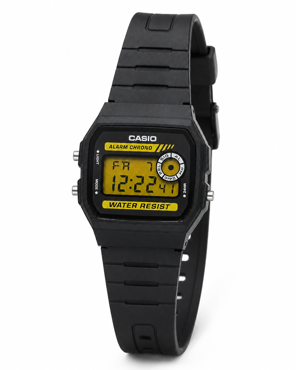 Casio F-94WA-9 Digital Watch – Black Resin Strap with Yellow Display