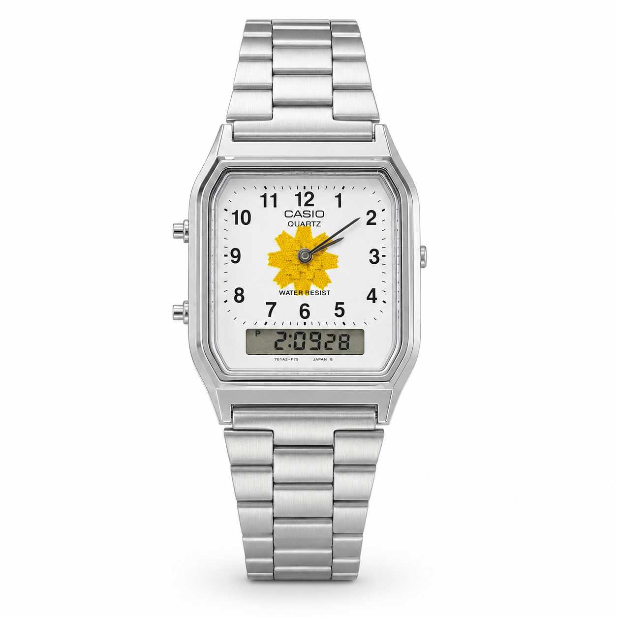 Casio Vintage Analog-Digital Watch – Kuwait Al-Arfaj Flower Customized Dial