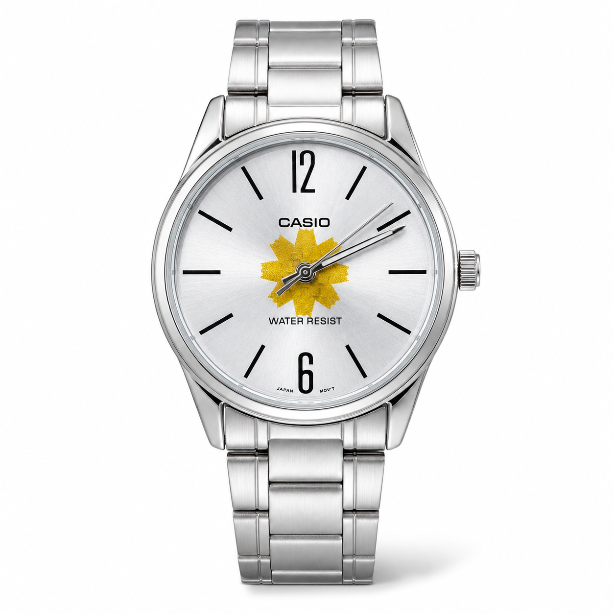 Casio Silver Watch – Kuwait Al-Arfaj Flower Customized Dial