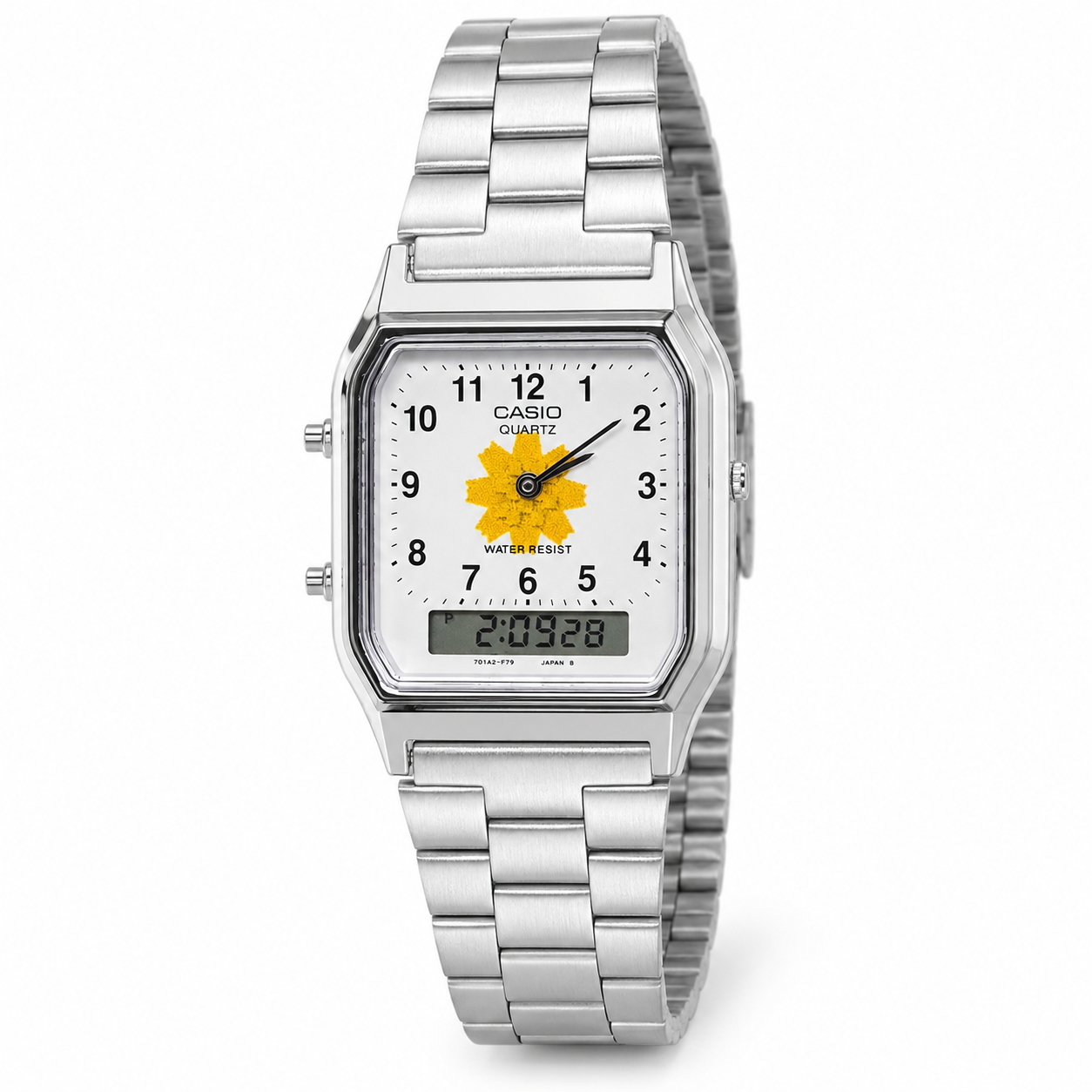 Casio Vintage Analog-Digital Watch – Kuwait Al-Arfaj Flower Customized Dial
