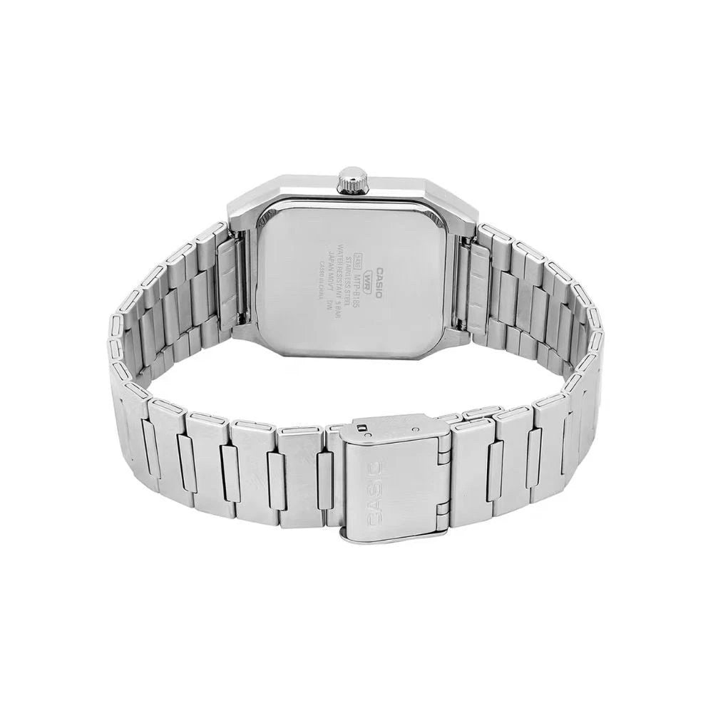 Casio MTP-B185D-7AV Men's Analog Watch – White Dial Stainless Steel Bracelet