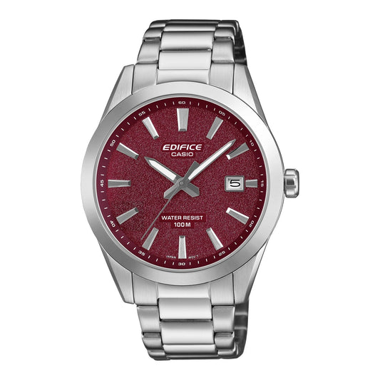 Casio Edifice EFV-160D-4AVDF Men's Stainless Steel Watch Burgundy Red Dial 100M