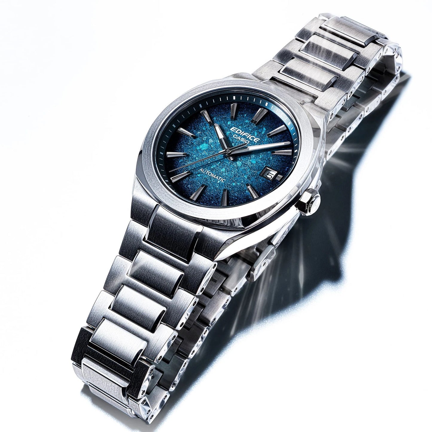 Casio Edifice EFK-200D-2AER Automatic Men's Stainless Steel Blue Gradient Dial Watch Sapphire Crystal 100M