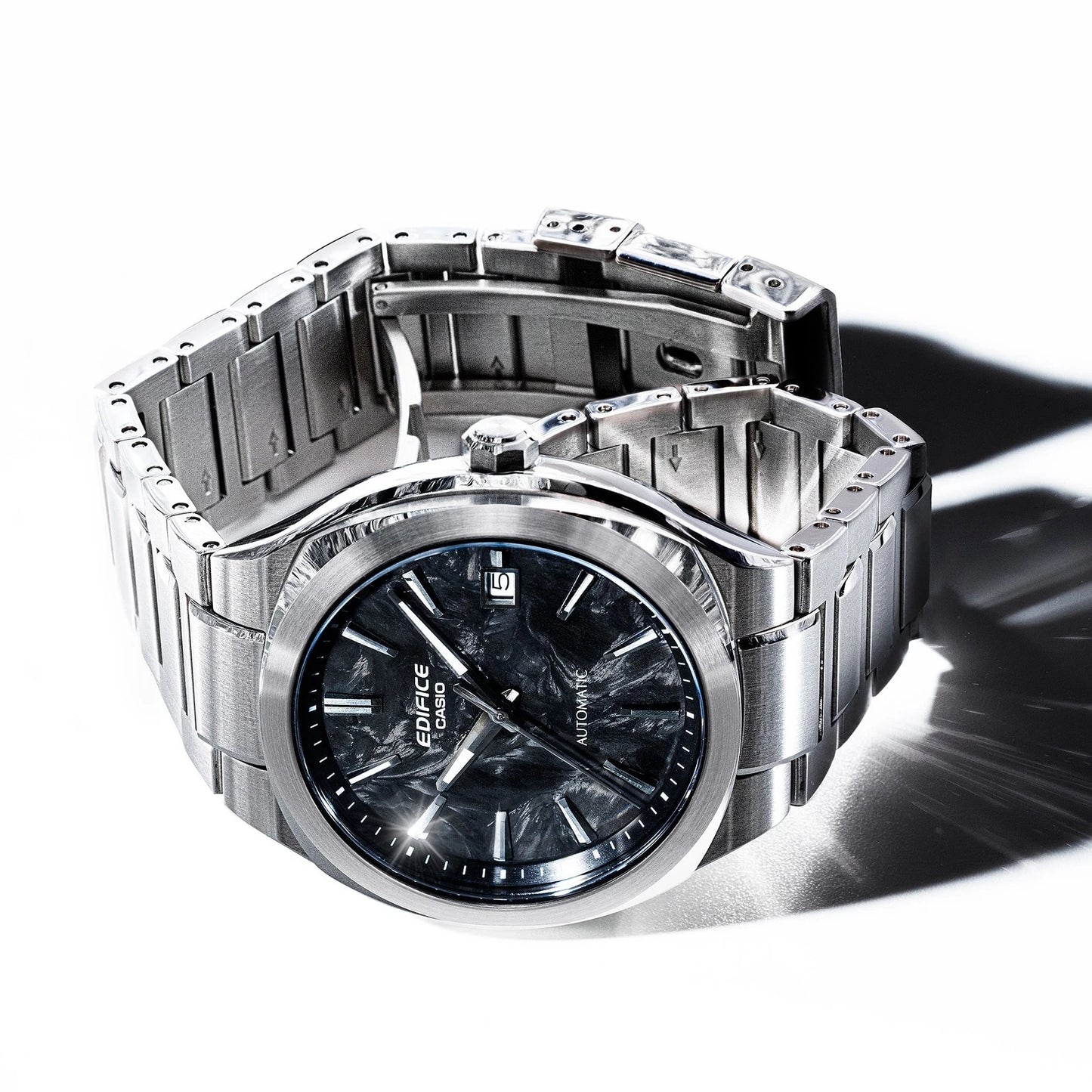 Casio Edifice EFK-200CD-1AER Automatic Men's Stainless Steel Black Forged Carbon Dial Watch Sapphire Crystal 100M