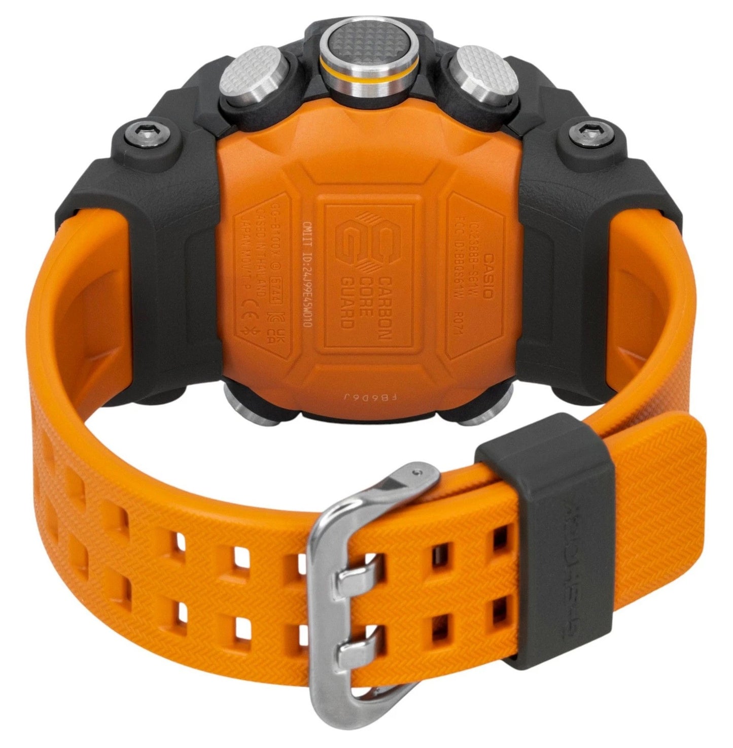 Casio G-SHOCK GG-B100X-1A9 MUDMASTER Carbon Core Guard Quad Sensor Bluetooth Watch | Orange Band | 200M WR