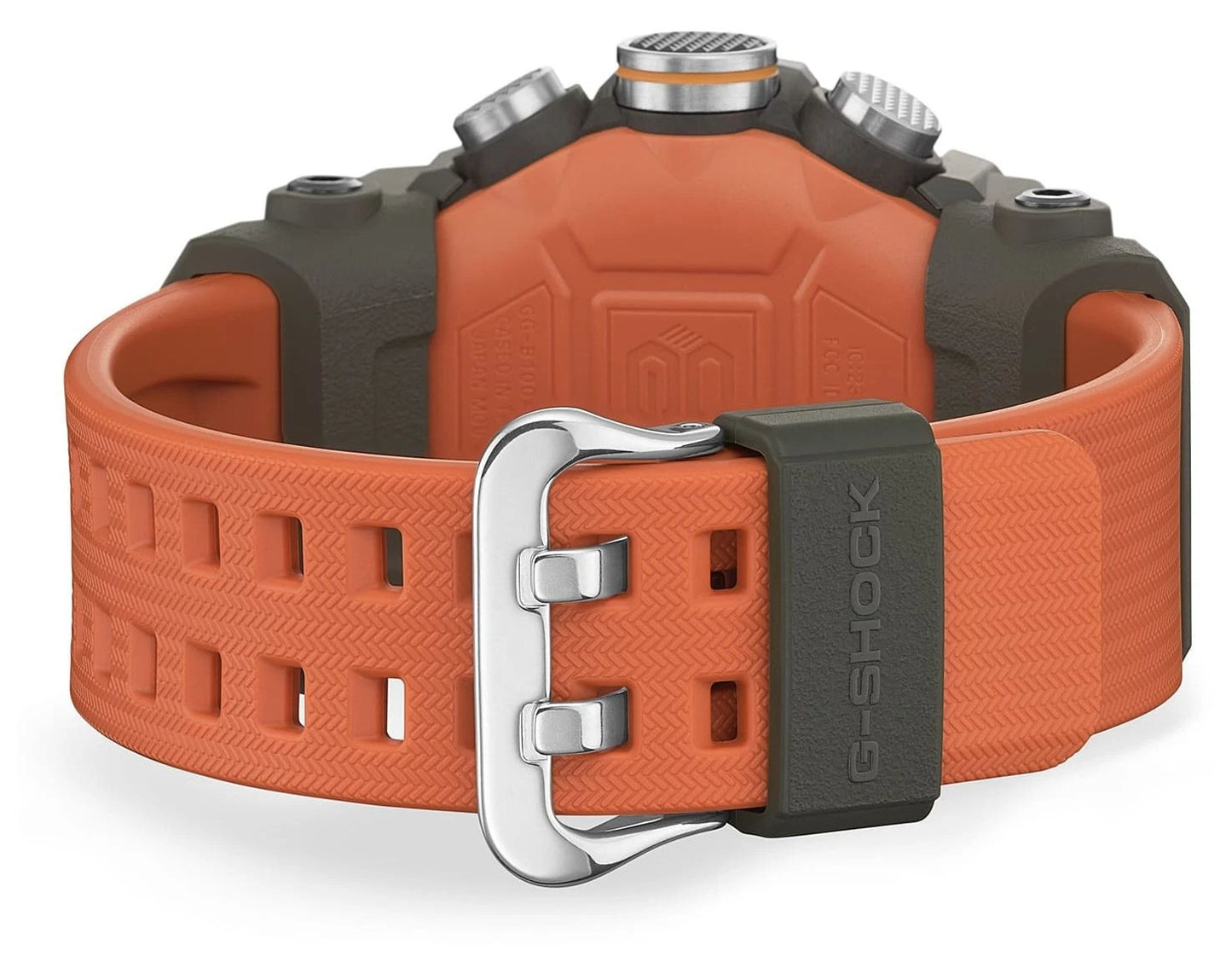 Casio G-SHOCK GG-B100X-1A9 MUDMASTER Carbon Core Guard Quad Sensor Bluetooth Watch | Orange Band | 200M WR