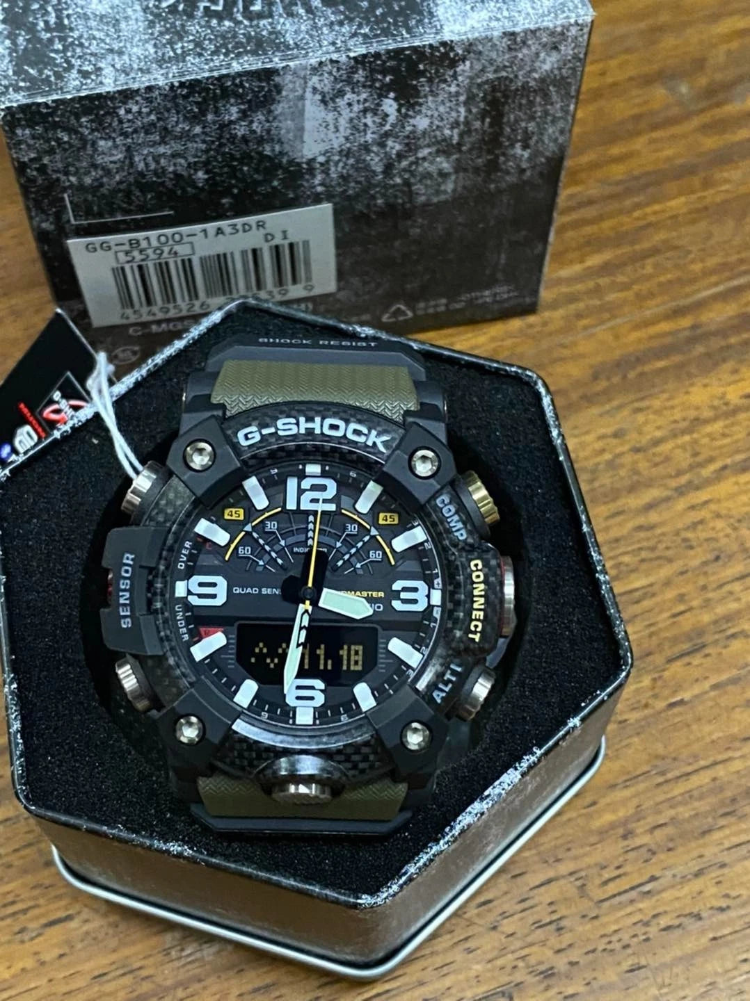 Casio G-SHOCK GG-B100-1A3 MUDMASTER Carbon Core Guard Quad Sensor Bluetooth Watch | 200M WR