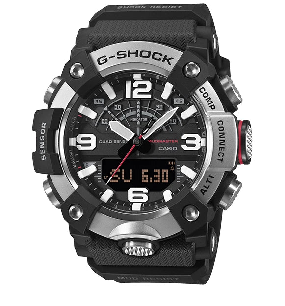 Casio G-SHOCK GG-B100XM-1ADR MUDMASTER Carbon Core Guard Bluetooth Quad Sensor Watch | Stainless Steel Bezel | 200M WR