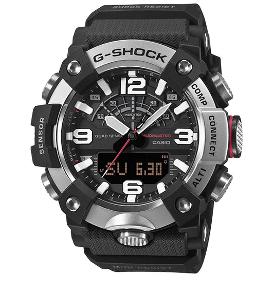 Casio G-SHOCK GG-B100XM-1ADR MUDMASTER Carbon Core Guard Bluetooth Quad Sensor Watch | Stainless Steel Bezel | 200M WR