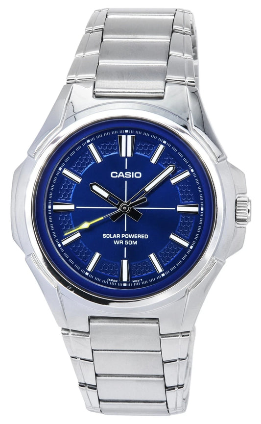 Casio MTP-RS100D-2A Solar Blue Dial Stainless Steel Watch