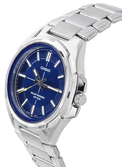 Casio MTP-RS100D-2A Solar Blue Dial Stainless Steel Watch