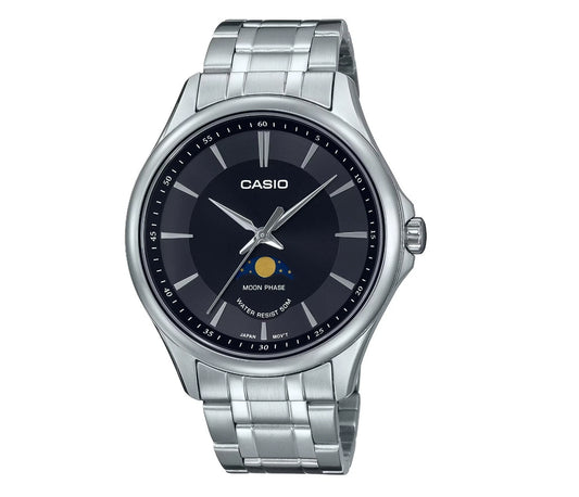 Casio MTP-M100D-1AV Moon Phase Stainless Steel Watch